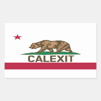 Bärenflagge CALEXIT California Rechteckiger Aufkleber