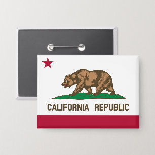 Bärenflagge der Republik Kalifornien: Cali Golden  Button