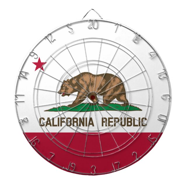 Bärenflagge der Republik Kalifornien: Cali Golden  Dartscheibe (vorne)