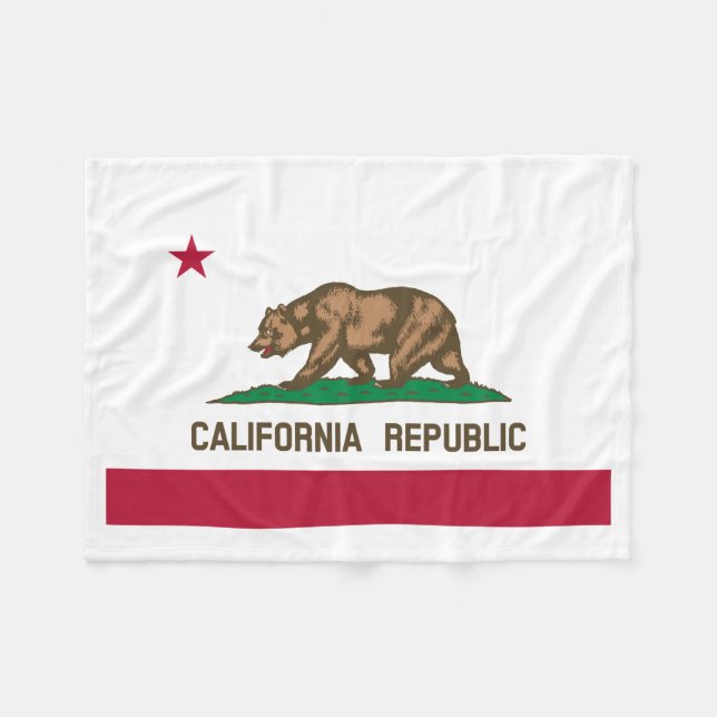 Bärenflagge der Republik Kalifornien: Cali Golden  Fleecedecke (Vorderseite (Horizontal))