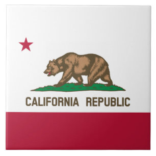 Bärenflagge der Republik Kalifornien: Cali Golden  Fliese