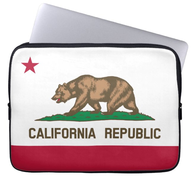 Bärenflagge der Republik Kalifornien: Cali Golden  Laptopschutzhülle (Vorderseite)