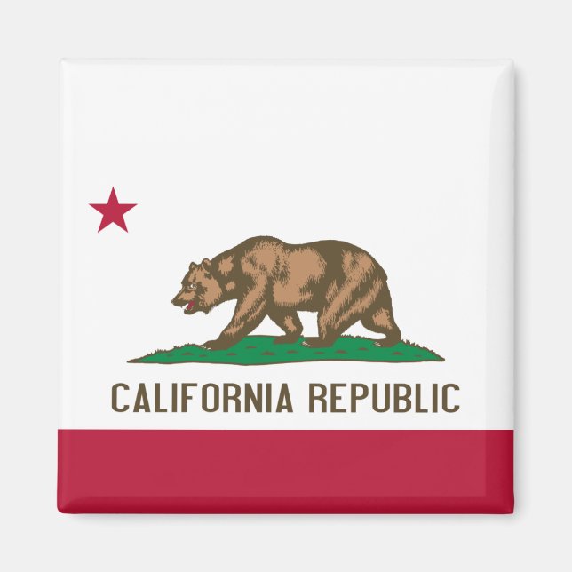 Bärenflagge der Republik Kalifornien: Cali Golden  Magnet (Vorne)