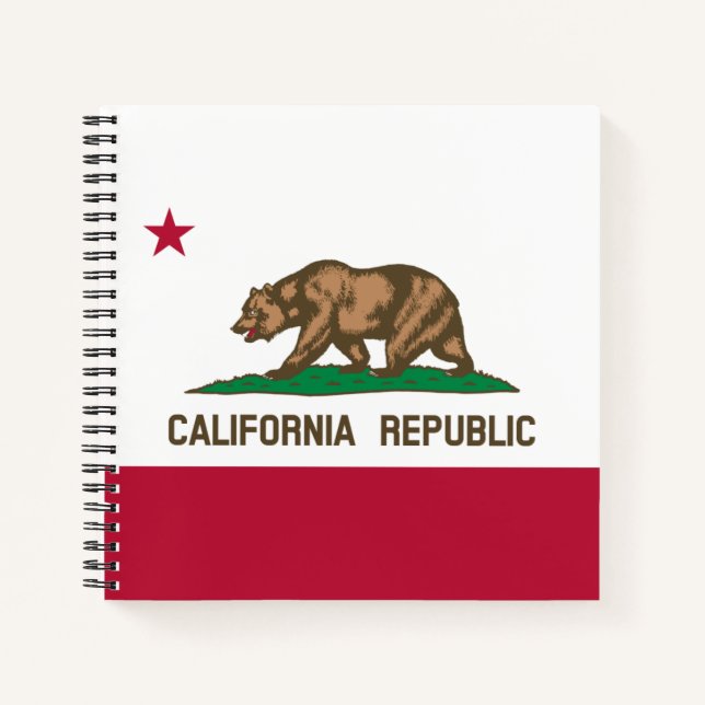 Bärenflagge der Republik Kalifornien: Cali Golden  Notizbuch (Vorderseite)