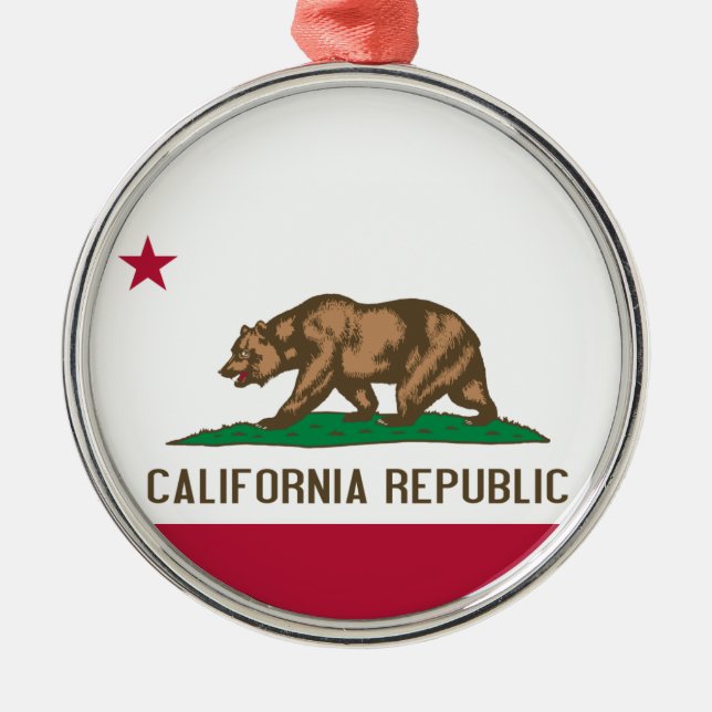 Bärenflagge der Republik Kalifornien: Cali Golden  Ornament Aus Metall (Vorne)