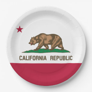 Bärenflagge der Republik Kalifornien: Cali Golden  Pappteller