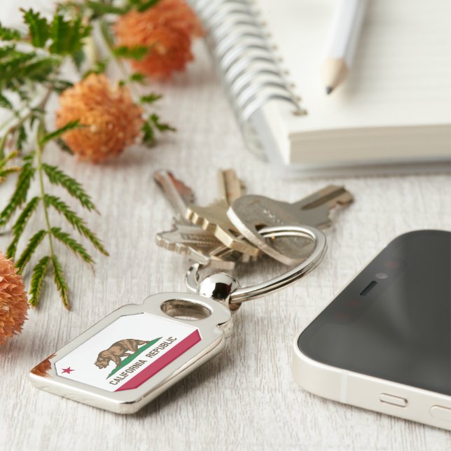 Bärenflagge der Republik Kalifornien: Cali Golden  Schlüsselanhänger (Seite)