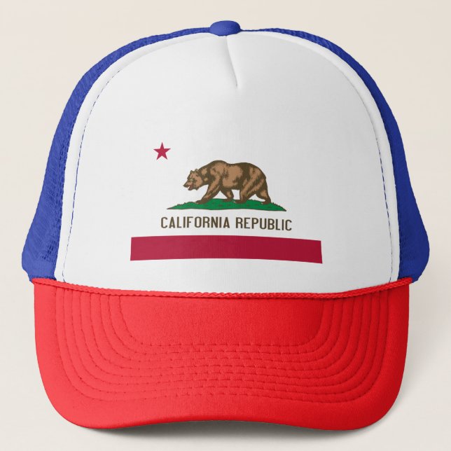 Bärenflagge der Republik Kalifornien: Cali Golden  Truckerkappe (Vorderseite)
