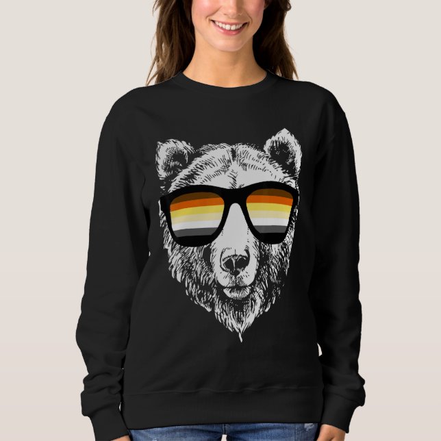 Bärenflagge Gay Pride Lgbtq Sonnenbrille Sweatshirt (Vorderseite)