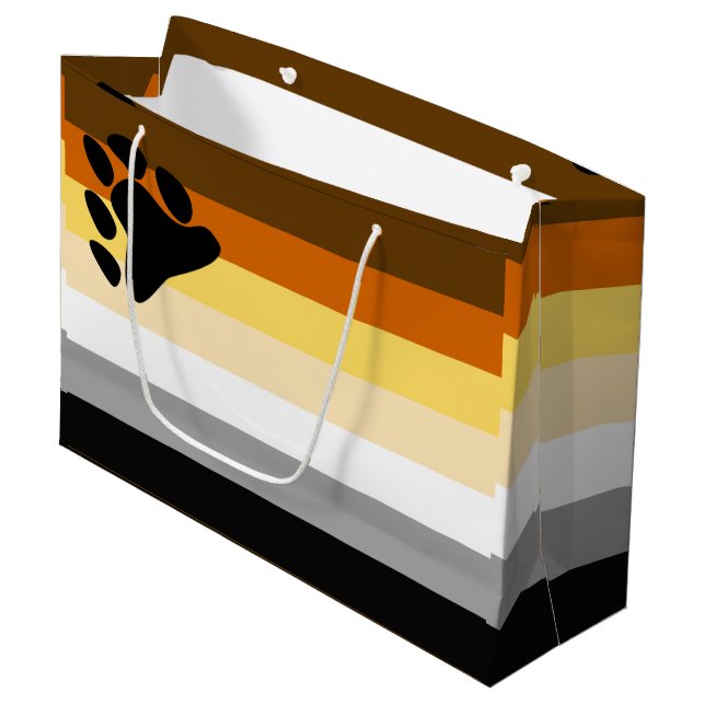 Bärenflagge Große Geschenktüte (Vorderseite Schrägansicht)
