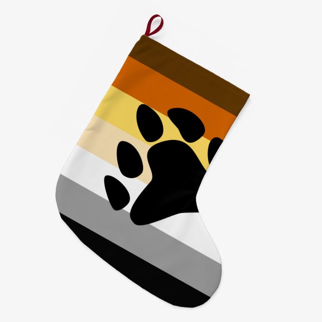 Bärenflagge mit Paw Großer Weihnachtsstrumpf (Vorderansicht (hängend))