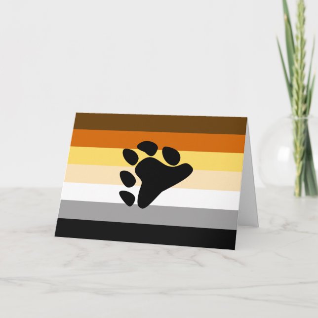 Bärenflagge mit Paw Karte (Vorderseite)
