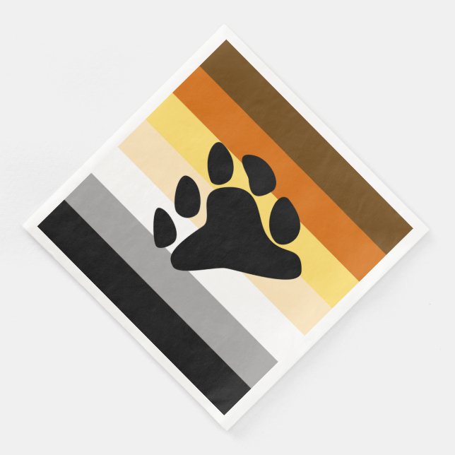 Bärenflagge mit Paw Serviette (Ecke)