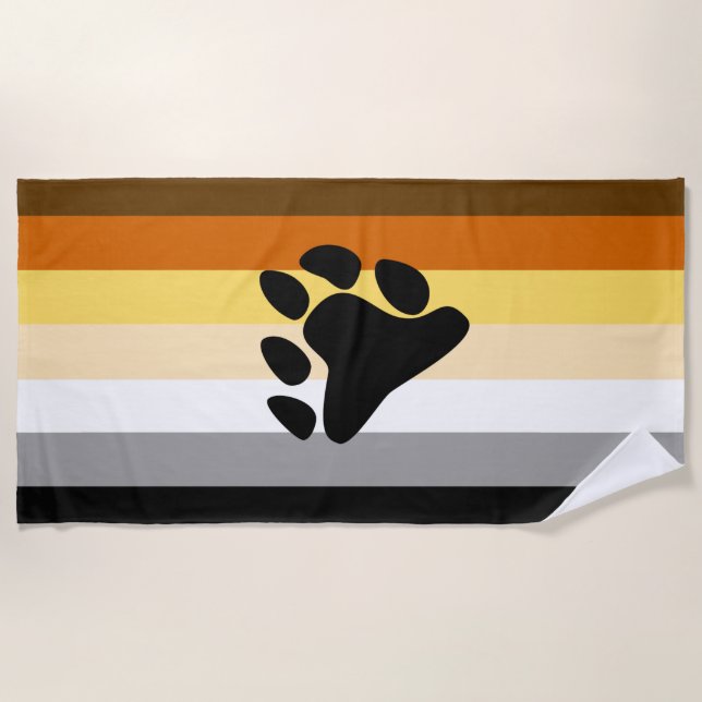 Bärenflagge mit Paw Strandtuch (Vorderseite)