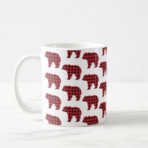 Bärenförmiges Karomuster Rot Schwarz Buffalo Kaffeetasse