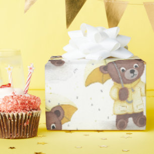 Bärenfuß im Regen Geschenkpapier
