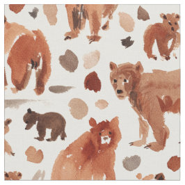 BärenGEBIET Brown Mama and Cub Kinderzimmer Bears Stoff