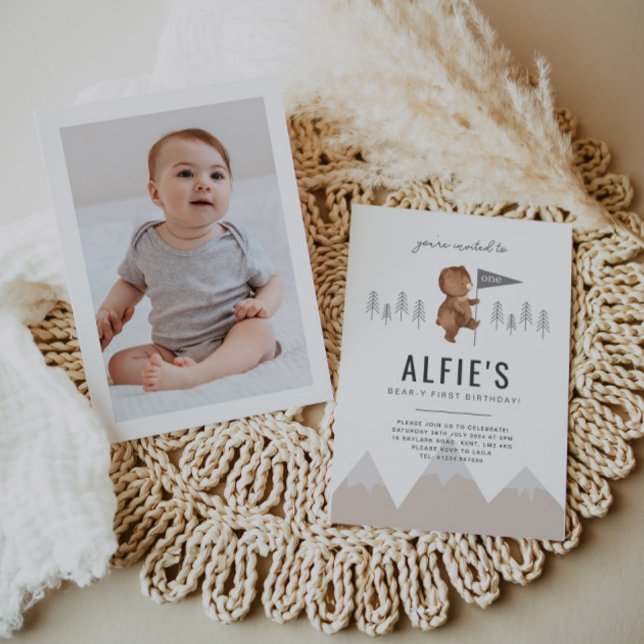 Bärengebirge Einladung zum ersten Geburtstag Foto (Von Creator hochgeladen)