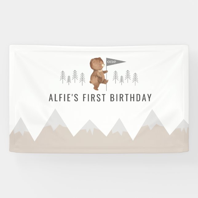 Bärengebirge zum ersten Geburtstag Banner (Horizontal)
