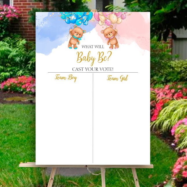 Bärengeschlecht enthüllt Boy oder Girl Chart Poster (Von Creator hochgeladen)