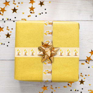 Bärengeschlecht erster Geburtstag neutraler Gelbbb Satinband