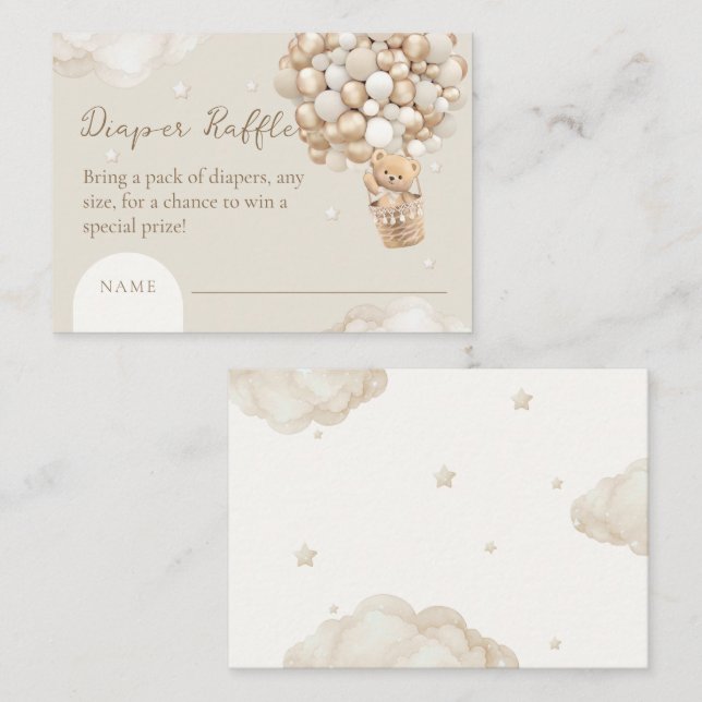 Bärengeschlecht-Neutral-Baby-Duschdusche-Windeln-R Begleitkarte (Vorne/Hinten)