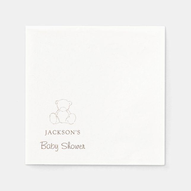 Bärengeschlecht - neutrale Minimalistische Babydus Serviette (Vorderseite)