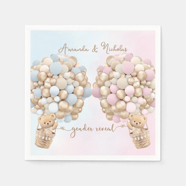 Bärengeschlecht zeigt Babydusche Serviette (Vorderseite)