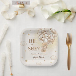 Bärengeschlecht zeigt Boho Minimal Pappteller