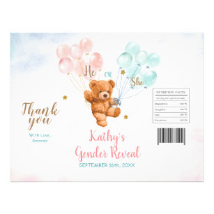Bärengeschlecht zeigt Pink Blue Chip Bag Wrapper Flyer