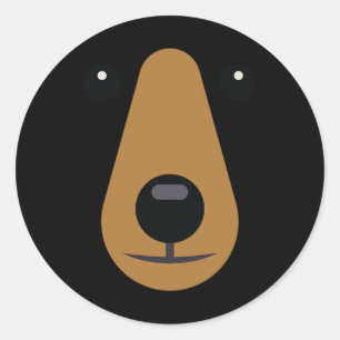 Bärengesicht Niedlich leicht Halloween Kostüm Kind Runder Aufkleber