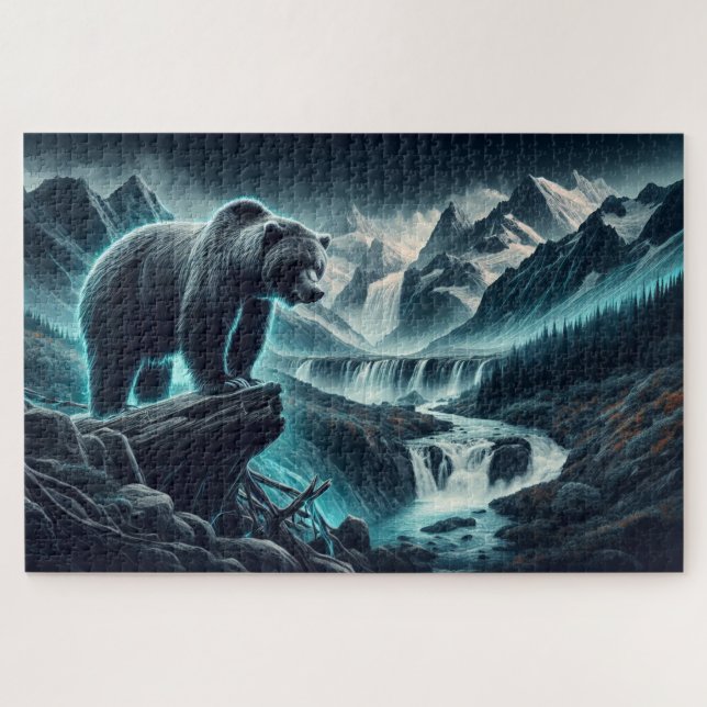 Bärengipfel, Grizzly Bär, Gebirgskette Puzzle (Horizontal)