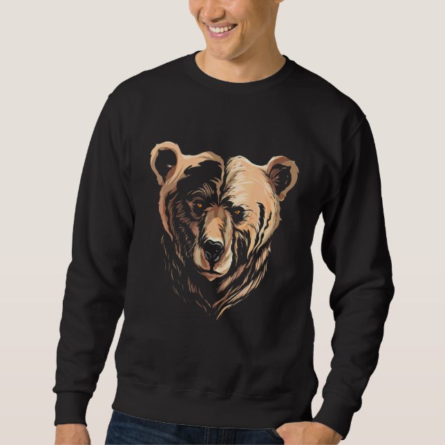 Bärengitter mit Blick auf Kopf Sweatshirt (Vorderseite)