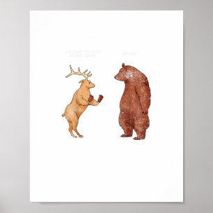 Bärenhände Oh Hirsch Lustige Sprüche Pun Geschenk Poster