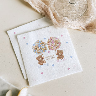 Bärenhöre & Bälle Rosa blaue Genderoffenbarung Serviette