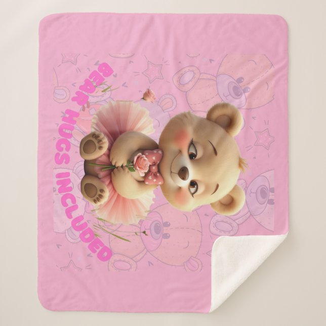 Bärenhugs inbegriffen - süßer Tutu-Bär Sherpadecke (Vorderseite)