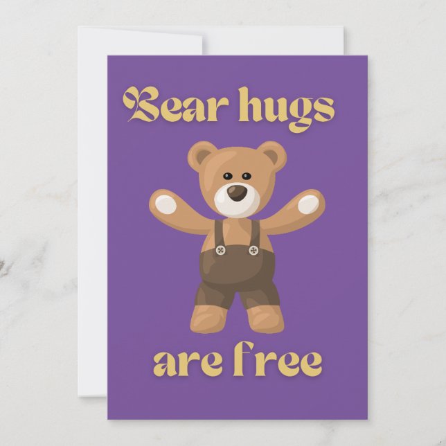 Bärenhugs sind gratis dankeskarte (Vorderseite)