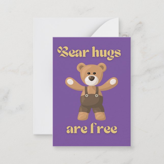 Bärenhugs sind gratis mitteilungskarte (Vorderseite)