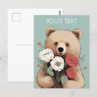 Bärenhugs und Blume: Eine Karte für jeden Anlass
