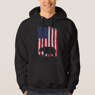 Bärenjagd Amerikanische USA-Flagge Hoodie