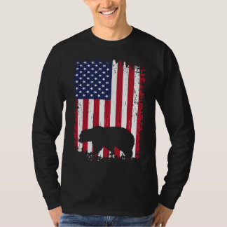 Bärenjagd Amerikanische USA-Flagge T-Shirt