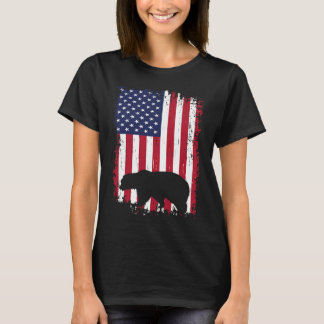 Bärenjagd Amerikanische USA-Flagge T-Shirt