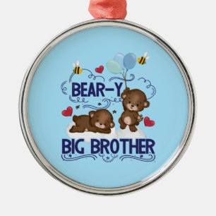 Bärenjunge, sehr große Bruder-Geschwister Ornament Aus Metall
