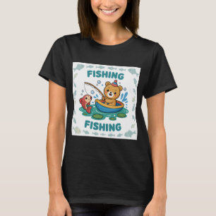 Bärenjunges fischt. T-Shirt
