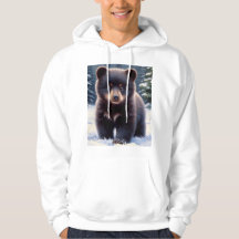 Bärenjunges im Schnee Unisex-Winterhoodie