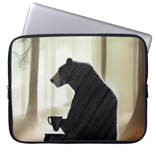 Bärenkaffee im Wald Laptopschutzhülle (Vorderseite)
