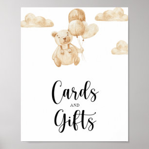 Bärenkarten und Geschenke Babyduschposter Poster