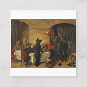 Bärenkarussell von William Holbrook Beard Quadratische Visitenkarte