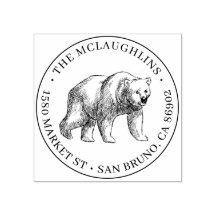 Bärenkette | Runder Familienname und Rücksendeadre