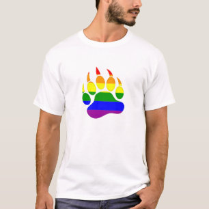 Bärenklaue Regenbogenflagge Design T-Shirt